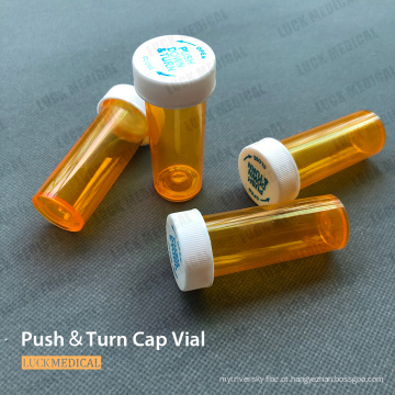 Push e Turn Cap Vial resistente à criança